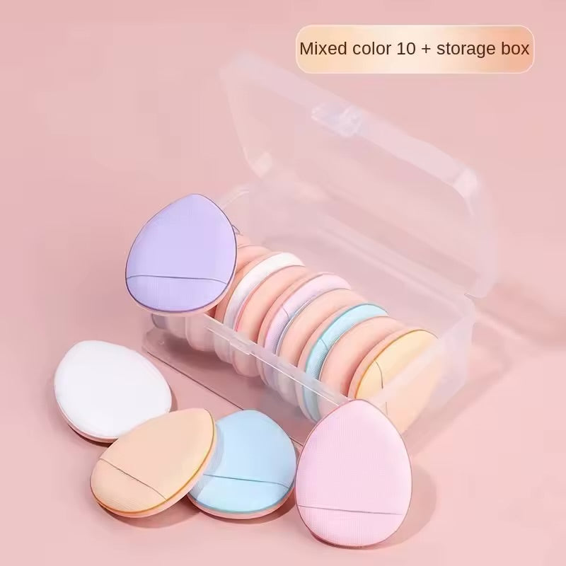 LunaPuff – Velvet Precision Powder Puffs (10-Piece Set + Storage Case)