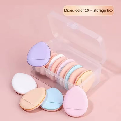 LunaPuff – Velvet Precision Powder Puffs (10-Piece Set + Storage Case)