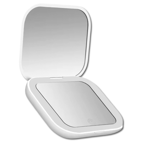 LunaGlow – LED Compact Vanity Mirror (3-Level Brightness)