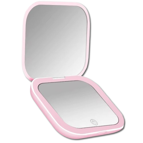 LunaGlow – LED Compact Vanity Mirror (3-Level Brightness)