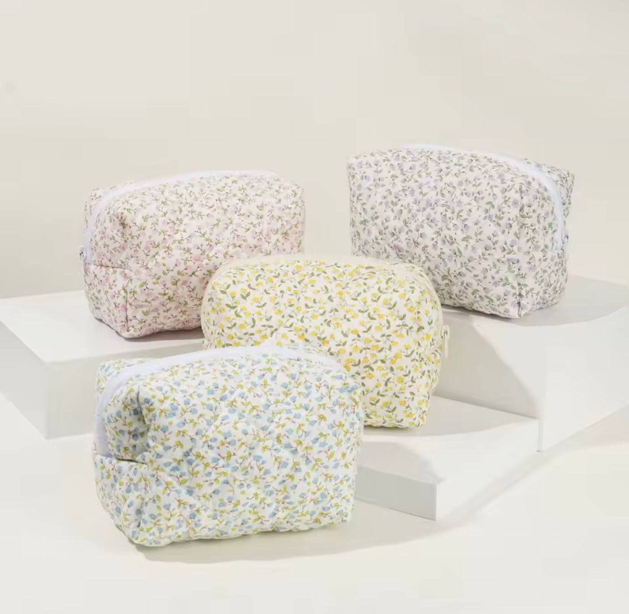 Floral Quilted Makeup & Toiletry Storage Bag