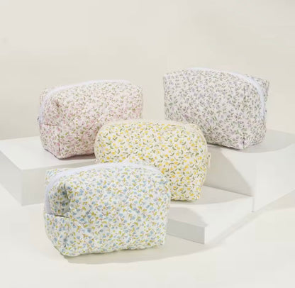 Floral Quilted Makeup & Toiletry Storage Bag